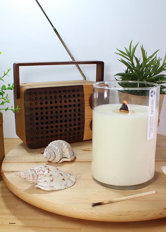 Teakwood &amp; Bergamot - Extra Large Wooden Wick Candle